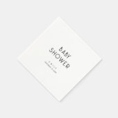 ミニマルタイポグラフィ白黒ベビーシャワー スタンダードカクテルナプキン (角)