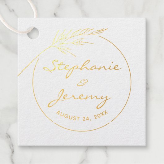 ミニマルタイポグラフィ白黒結婚のクラシック フェイバータグ (正面)