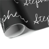 ミニマルタイポグラフィ白黒 ラッピングペーパー (ロールコーナー)