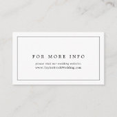 ミニマルタイポグラフィ結婚のウェブサイト エンクロージャーカード (正面)