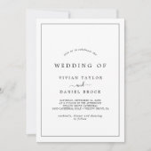 ミニマルタイポグラフィ結婚の 招待状 (正面)