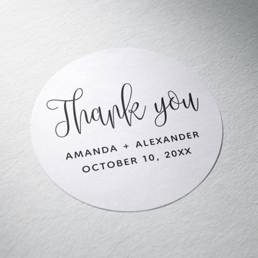ミニマルタイポグラフィ結婚スクリプ感謝していトのユー ラウンドシール