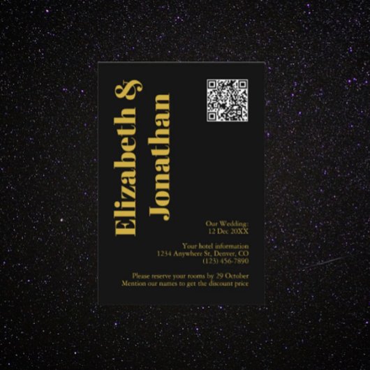 ミニマルタイポグラフィ結婚ズアコモデーション エンクロージャーカード