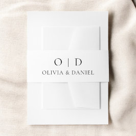 ミニマルタイポグラフィ結婚ズシック白黒 招待状ベリーバンド