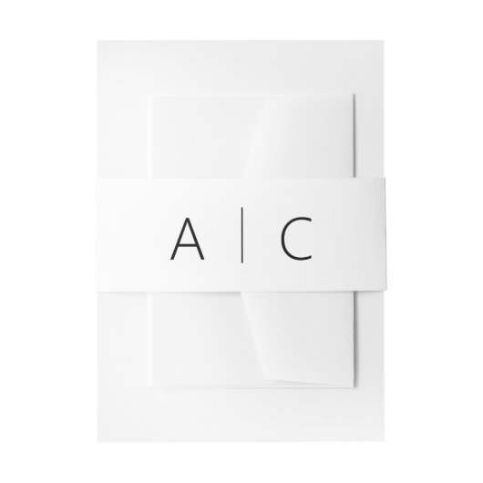 ミニマルタイポグラフィ結婚ズシック白黒 招待状ベリーバンド (正面例)