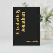 ミニマルタイポグラフィ結婚ズ サンキューカード (スタンド正面)