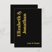 ミニマルタイポグラフィ結婚ズ サンキューカード (正面/裏面)