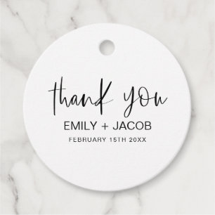 ミニマルタイポグラフィ結婚ズ・サンキュー フェイバータグ