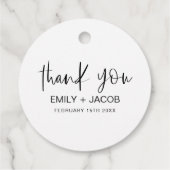 ミニマルタイポグラフィ結婚ズ・サンキュー フェイバータグ (裏面)