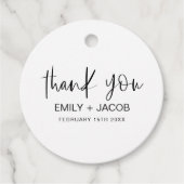 ミニマルタイポグラフィ結婚ズ・サンキュー フェイバータグ (正面)