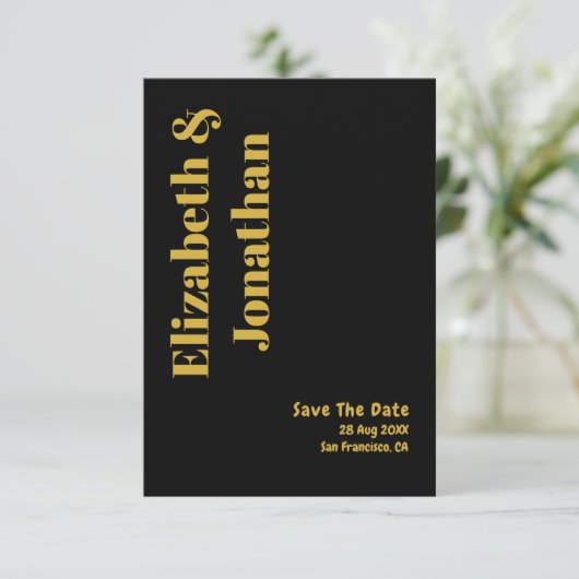 ミニマルタイポグラフィ結婚ズ セーブザデート (スタンド正面)