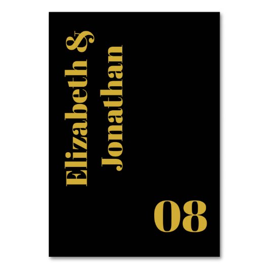 ミニマルタイポグラフィ結婚ズ テーブルナンバー (正面)