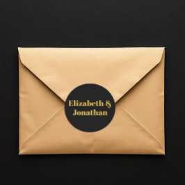 ミニマルタイポグラフィ結婚ズ ラウンドシール