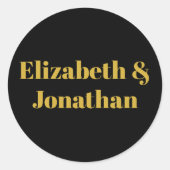ミニマルタイポグラフィ結婚ズ ラウンドシール (正面)