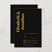 ミニマルタイポグラフィ結婚ズ 出欠カード (正面/裏面)