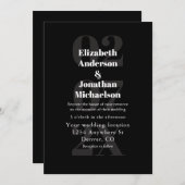 ミニマルタイポグラフィ結婚ズ 招待状 (正面/裏面)