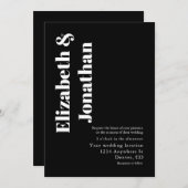 ミニマルタイポグラフィ結婚ズ 招待状 (正面/裏面)