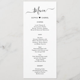 ミニマルタイポグラフィ結婚ハートのメニューカード メニュー