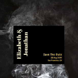 ミニマルタイポグラフィ結婚式の日付を保存 箔招待状ポストカード