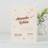 ミニマルタイポグラフィ結婚式招待状 招待状 (スタンド正面)