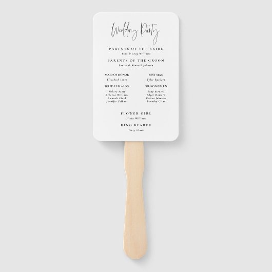 ミニマルタイポグラフィ結婚式 プログラムファン ハンドファン (裏面)