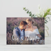 ミニマルタイポグラフィ2結婚写真 サンキューカード (スタンド正面)