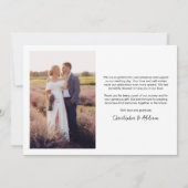 ミニマルタイポグラフィ2結婚写真 サンキューカード (裏面)