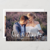 ミニマルタイポグラフィ2結婚写真 サンキューカード (正面/裏面)