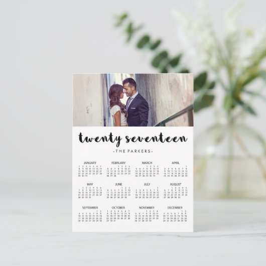 ミニマルタイポグラフィ2017フォトカレンダー ポストカード (スタンド正面)