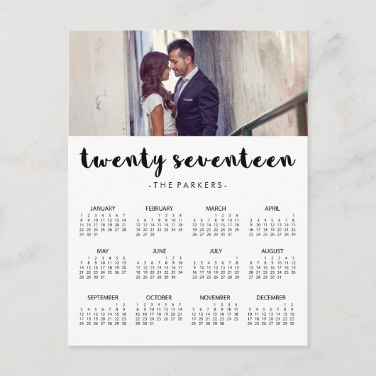ミニマルタイポグラフィ2017フォトカレンダー ポストカード (正面)