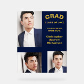 ミニマルタイポグラフィ3写真卒業 アクリルサイン (正面)