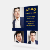 ミニマルタイポグラフィ3写真卒業 アクリルサイン (傾斜)