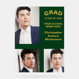 ミニマルタイポグラフィ3写真卒業 アクリルサイン