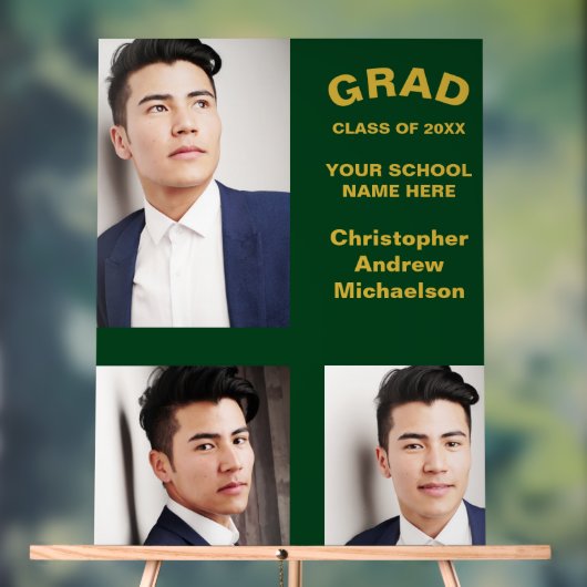 ミニマルタイポグラフィ3写真卒業 アクリルサイン (ニュートラル)