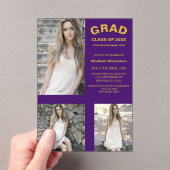 ミニマルタイポグラフィ3写真卒業 アクリル招待状 (インサイチュ (ポータブル))