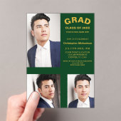 ミニマルタイポグラフィ3写真卒業 アクリル招待状 (インサイチュ (ポータブル))