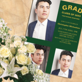 ミニマルタイポグラフィ3写真卒業 アクリル招待状