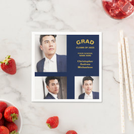 ミニマルタイポグラフィ3写真卒業 スタンダードカクテルナプキン