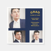 ミニマルタイポグラフィ3写真卒業 スタンダードカクテルナプキン (正面)