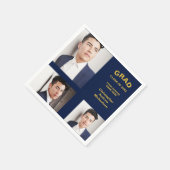 ミニマルタイポグラフィ3写真卒業 スタンダードカクテルナプキン (角)