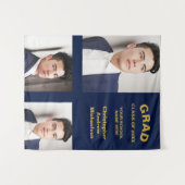 ミニマルタイポグラフィ3写真卒業 タペストリー (正面(横))