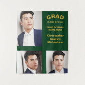 ミニマルタイポグラフィ3写真卒業 タペストリー (正面)