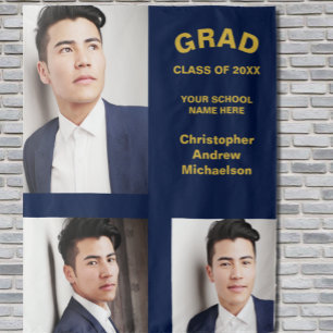 ミニマルタイポグラフィ3写真卒業 タペストリー