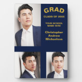 ミニマルタイポグラフィ3写真卒業 フォトプラーク (正面)