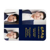 ミニマルタイポグラフィ3写真卒業 マグネット (横)