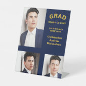 ミニマルタイポグラフィ3写真卒業 台座サイン (正面)