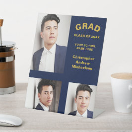 ミニマルタイポグラフィ3写真卒業 台座サイン