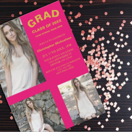 ミニマルタイポグラフィ3写真卒業 招待状