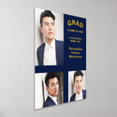 ミニマルタイポグラフィ3写真卒業 箔ポスター (レイダウン)