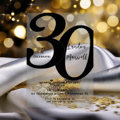 ミニマルタイポグラフィ30 30th誕生日パーティー アクリル招待状